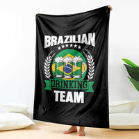 Brazil Drinking Team Throw Blanket Funny Brazilian Flag Beer Party Gift