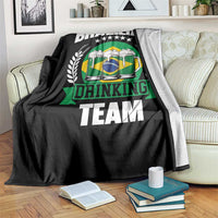 Brazil Drinking Team Throw Blanket Funny Brazilian Flag Beer Party Gift