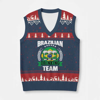 Brazil Drinking Team V-Neck Knit Sweater Vest Funny Brazilian Flag Beer Party Gift