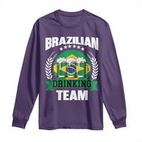 Brazil Drinking Team Long Sleeve Shirt Funny Brazilian Flag Beer Party Gift