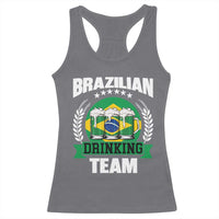 Brazil Drinking Team Racerback Tank Top Funny Brazilian Flag Beer Party Gift