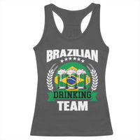 Brazil Drinking Team Racerback Tank Top Funny Brazilian Flag Beer Party Gift
