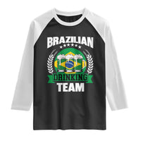Brazil Drinking Team Raglan Shirt Funny Brazilian Flag Beer Party Gift