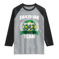 Brazil Drinking Team Raglan Shirt Funny Brazilian Flag Beer Party Gift