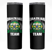 Brazil Drinking Team Skinny Tumbler Funny Brazilian Flag Beer Party Gift