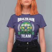 Brazil Drinking Team T Shirt For Women Funny Brazilian Flag Beer Party Gift