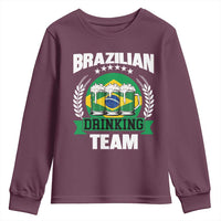 Brazil Drinking Team Youth Sweatshirt Funny Brazilian Flag Beer Party Gift