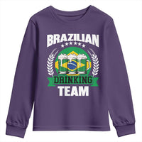 Brazil Drinking Team Youth Sweatshirt Funny Brazilian Flag Beer Party Gift