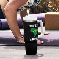 I'm Not Yelling I'm Brazilian Tumbler With Handle Funny Brazil Pride