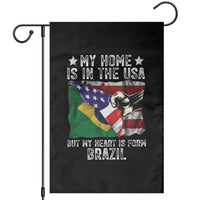 Brazilian American Patriot Heart Is From Brazil Flag Garden Flag