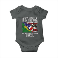 Brazilian American Patriot Heart Is From Brazil Flag Baby Onesie