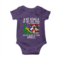 Brazilian American Patriot Heart Is From Brazil Flag Baby Onesie