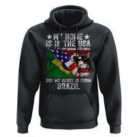 Brazilian American Patriot Heart Is From Brazil Flag Hoodie