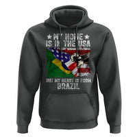 Brazilian American Patriot Heart Is From Brazil Flag Hoodie