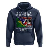 Brazilian American Patriot Heart Is From Brazil Flag Hoodie