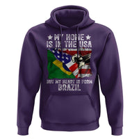 Brazilian American Patriot Heart Is From Brazil Flag Hoodie