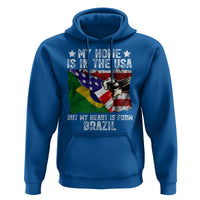 Brazilian American Patriot Heart Is From Brazil Flag Hoodie