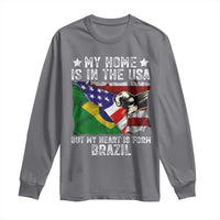 Brazilian American Patriot Heart Is From Brazil Flag Long Sleeve Shirt