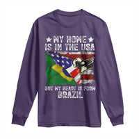 Brazilian American Patriot Heart Is From Brazil Flag Long Sleeve Shirt
