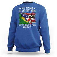 Brazilian American Patriot Heart Is From Brazil Flag Sweatshirt