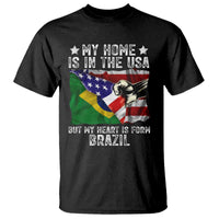 Brazilian American Patriot Heart Is From Brazil Flag T Shirt