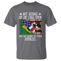Brazilian American Patriot Heart Is From Brazil Flag T Shirt