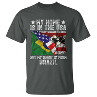Brazilian American Patriot Heart Is From Brazil Flag T Shirt