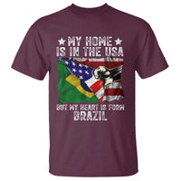 Brazilian American Patriot Heart Is From Brazil Flag T Shirt