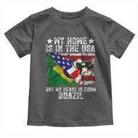 Brazilian American Patriot Heart Is From Brazil Flag Toddler T Shirt