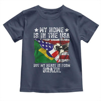 Brazilian American Patriot Heart Is From Brazil Flag Toddler T Shirt