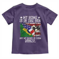 Brazilian American Patriot Heart Is From Brazil Flag Toddler T Shirt