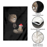 Funny Cat Christmas Garden Flag Cats Drinking Wine Oddly Specific Meme - Wonder Print Shop