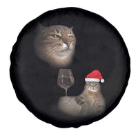 Funny Cat Christmas Spare Tire Cover Cats Drinking Wine Oddly Specific Meme - Wonder Print Shop