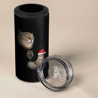 Funny Cat Christmas 4 in 1 Can Cooler Tumbler Cats Drinking Wine Oddly Specific Meme - Wonder Print Shop