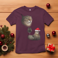 Funny Cat Christmas T Shirt Cats Drinking Wine Oddly Specific Meme - Wonder Print Shop