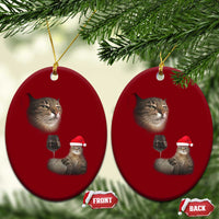 Funny Cat Xmas Ceramic Ornament Cats Drinking Wine Oddly Specific Meme - Wonder Print Shop