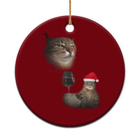 Funny Cat Xmas Ceramic Ornament Cats Drinking Wine Oddly Specific Meme - Wonder Print Shop