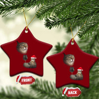 Funny Cat Xmas Ceramic Ornament Cats Drinking Wine Oddly Specific Meme - Wonder Print Shop