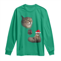 Funny Cat Christmas Long Sleeve Shirt Cats Drinking Wine Oddly Specific Meme - Wonder Print Shop