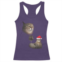 Funny Cat Christmas Racerback Tank Top Cats Drinking Wine Oddly Specific Meme - Wonder Print Shop