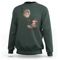 Funny Cat Christmas Sweatshirt Cats Drinking Wine Oddly Specific Meme - Wonder Print Shop