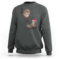 Funny Cat Christmas Sweatshirt Cats Drinking Wine Oddly Specific Meme - Wonder Print Shop