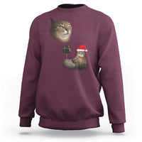 Funny Cat Christmas Sweatshirt Cats Drinking Wine Oddly Specific Meme - Wonder Print Shop