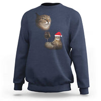 Funny Cat Christmas Sweatshirt Cats Drinking Wine Oddly Specific Meme - Wonder Print Shop