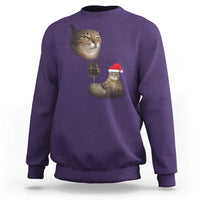 Funny Cat Christmas Sweatshirt Cats Drinking Wine Oddly Specific Meme - Wonder Print Shop