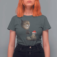 Funny Cat Christmas T Shirt For Women Cats Drinking Wine Oddly Specific Meme - Wonder Print Shop