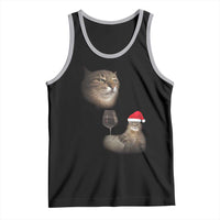 Funny Cat Christmas Tank Top Cats Drinking Wine Oddly Specific Meme - Wonder Print Shop