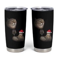 Funny Cat Christmas Tumbler Cup Cats Drinking Wine Oddly Specific Meme - Wonder Print Shop