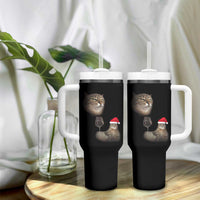 Funny Cat Christmas Tumbler With Handle Cats Drinking Wine Oddly Specific Meme - Wonder Print Shop