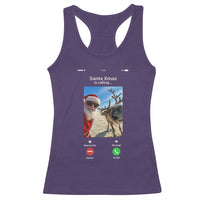 Santa Christmas Meme Racerback Tank Top Reindeer Video Call - Wonder Print Shop